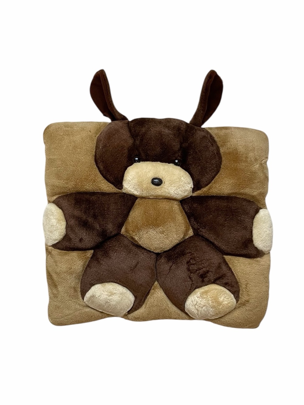 Vintage Brown Plush Teddy Bear Cushion Pillow